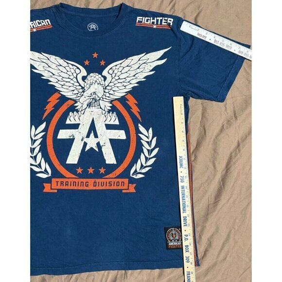 American Fighter Men's Large Graphic T-shirt Training Division Blue Orange - Picture 3 of 8